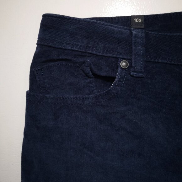 Lauren Conrad Ladies Size 16S Navy Zipper & Button Closure Soft Corduroy Pants - Picture 5 of 13